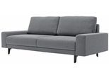2-Sitzer "CR.450, Designsofa, Loungesofa", schwarz (anthrazitgrau, schwarzgrau 064, 36), B:180cm H:85cm T:95cm, NaturLEDER OSKAR (echtes Rindsleder);Flachgewebe VICTORIA (41% Polyacryl 38% Polyester 21% Baumwolle), CREATION BY ROLF BENZ, Sofas, 2-Sitzer, Armlehne breit niedrig, Alugussfüße in umbragrau, Breite 180 cm
