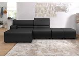 Ecksofa EGOITALIANO "Babouche, Designsofa mit außergewöhnlichem Sitzkomfort zum Wohlfühlen", schwarz, B:384cm H:80cm T:98cm, Leder »BULL« (echtes Rindsleder). Geschliffenes, pigmentiertes und behandeltes Rindsleder mit einer Dicke von 1, 3-1, 5 mm. Dieses Leder zeigt eine ziemlich weiche Hand mit einem halb undurchsichtigen Aussehen. Es handelt sich um ein geschütztes Leder. Eine leichte Deckschic