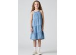 Neckholderkleid LEVI'S KIDS "LVG HALTER TIERED DRESS", Mädchen, Gr. 5 (110), N-Gr, hang up with, Web, Obermaterial: 100% Lyocell, unifarben, regular fit knielang, Rundhals, Kleider Neckholderkleid, mit horizontalen Nähten