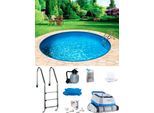 Rundpool MY POOL BWT "POWER", weiß, H:150cm Ø:500cm, Schwimmbecken, Rundpool, inkl. Poolroboter POWER ONE4ALL