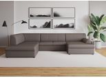 Wohnlandschaft DOMO COLLECTION "Topper, elegant & zeitlos, Breite 320cm, komfortabel, U-Form", braun (schlamm), B:320cm H:78cm T:213cm, Sofas, Wohnlandschaft, wahlweise mit Bettfunktion