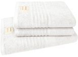Handtuch Set DYCKHOFF "Nature", weiß, 3 Stk., Frottier, Frottier, Obermaterial: 100% Baumwolle, Handtuch-Sets, Handtuch Set, 3er Set: 2x Handtücher, je 50 x 100 cm & 1x Badetuch 70 x 140 cm