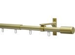 Gardinenstange GARDINIA "Gardinenstangen Set Thasos", gold (gold, matt), Ø:19mm, Aluminium, Gardinenstangen, Gardinenstange, mit Bohren, Schrauben, Wandmontage, Aluminium