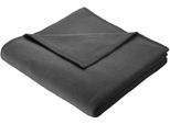 Wohndecke BIEDERLACK "Unicolour", grau (anthrazit), B:150cm L:200cm, Baumwolle, Polyacryl, Polyester, Wohndecken, Wohndecke, in vielen Farben, Kuscheldecke