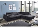 Ecksofa COTTA "Kitty L-Form, B: 249 cm", grau (lava), B:249cm H:72cm T:207cm, Microfaser (100% Polyester);Flachgewebe (100% Polyester), Sofas, Ecksofa, mit Kopfteilverstellung, optional Bettfunktion & Bettkasten
