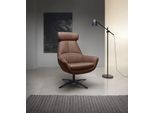 Drehsessel BETYPE "Be Organic High Back, Loungesessel, Hochlehnsessel", braun (savannah), B:81cm H:92cm T:83cm, 100% Echtleder, Sessel, Drehsessel, in elegantem Design mit Drehfunktion