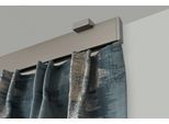 Gardinenstange GARESA "FLAT", silber (vernickelt), L:130cm, Aluminium, Gardinenstangen, Gardinenstange, Rechteckprofil, perfekter Lauf, modern, verlängerbar, mit Endkappe