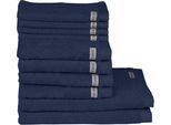 Handtuch Set ROSS "Sinfonie", blau (denim), Frottier, Frottier, Obermaterial: 100% Baumwolle, Handtuch-Sets, Handtuch Set, beinhaltet Gästetücher, Handtücher und Badetücher