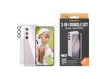 PANZERGLASS Displayschutzglas "3-in-1 Bundle Set Screen Protector, Case und Camera Lens Protector", transparent, B:11cm H:2,5cm T:19,5mm, Displayfolien, Displayschutzfolie, Backcover, Lens Cover, Rundumschutz, Displayschutzglas