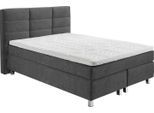Boxspringbett, grau (anthrazit), B:155cm L:210cm, Bezug: 100% Polyester;Polsterung: 100% Polyester, WESTFALIA SCHLAFKOMFORT, Komplettbetten, Boxspringbett, wahlweise mit Kaltschaum-Topper