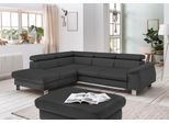 Ecksofa COTTA "Komaris L-Form, B: 249 cm", schwarz, B:249cm H:72cm T:100cm, Microfaser PRIMABELLE (100% Polyester);Kunstleder SOFTLUX;Feinstruktur (100% Polyester);Kunstleder SOFTLUX/Struktur (100% Polyester);NaturLEDER, Sofas, Ecksofa, mit Kopfteilverstellung, optional Bettfunktion, Bettkasten & Licht