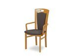Esszimmerstuhl HOME AFFAIRE "FERDI, Armlehnstuhl, Made in Italy, Massivholz", beige (buche, elef, buche natur, elephant), B:55cm H:100cm T:57cm, Massivholz, Stühle, Esszimmerstuhl, Bezug Feinstruktur (wasser-und fleckabweisend) oder Struktur