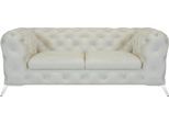 Chesterfield-Sofa HOME AFFAIRE "Amaury", beige, B:185cm H:75cm T:99cm, Struktur (100% Polyester9;Samtoptik (100% Polyester), Sofas, Chesterfield-Sofa, aufwändige Knopfheftung, moderne Chesterfield Optik, Fußfarbe wählbar