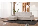 Ecksofa SIT & MORE "Astoria L-Form", beige (nature), B:260cm H:91cm T:175cm, 100% Polyester, Sofas, Ecksofa, wahlweise mit motorischer Relaxfunktion