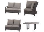 Gartenlounge-Set SIENA GARDEN "Corido", grau (charcoal grau, schwarz), Aluminium, Sitzmöbel-Sets, Gartenlounge-Set