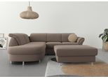 Ecksofa SIT & MORE "Apulia L-Form", grau (taupe), B:250cm H:78cm T:212cm, Webstoff (100% Polyester);Struktur weich (90% Polyester, 10% Polyamid);Luxus-Micofaser Euphoria (100% Polyester);Samtoptik (100% Polyester), Sofas, Ecksofa, wahlweise Bettfunktion, Bettkasten und Kopf- und Armteilverstellung