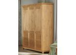 Kleiderschrank OTTO HOME "Rauna, mit Lamellen und Kassetten, klassischer Landhausstil, rustikal", beige (natur geölt), B:159cm H:195cm T:60cm, Massivholz, Schränke, Kleiderschrank, massive Kiefer, Metallgriffe, mehrere Varianten, zeitloses Design
