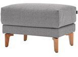 Hocker "CR.450", grau (lichtgrau, schwarzgrau 044, 34), B:63cm H:45cm T:48cm, Chenille COCO (72% Polyester 15% Baumwolle 13% Polyacryl), CREATION BY ROLF BENZ, Hocker, Hocker, Füße aus Massivholz