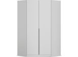 Eckkleiderschrank OTTO HOME "Kleiderschrank Schrank Ankleidezimmer Schlafzimmer Garderobe AGORDO", grau (seidengrau), B:117cm H:210cm T:117cm, Holzwerkstoff, Schränke, Eckkleiderschrank, voll ausgestattet mit großzügigem Stauraum, 2 Höhen MADE IN GERMANY