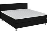 Boxbett "Edison", schwarz, B:160cm L:209cm, Bezug Bett: Strukturstoff (65% Polypropylen, 35% Polyester), ATLANTIC HOME COLLECTION, Komplettbetten, Boxbett, inkl. Bonnellfederkern-Matratze und Topper