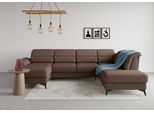 Wohnlandschaft SIT & MORE "Sinatra U-Form", braun (espresso), B:326cm H:85cm T:220cm, 98% Polyester, 2% Polyamid, Sofas, Wohnlandschaft, optional mit Kopfteilverstellung und Armteilfunktion, Metallfüße