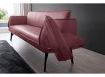 Polsterbank K+W KOMFORT & WOHNEN "Drive", rot (cabernet 15), B:218cm H:91cm T:66cm, Cloud: Nappaleder pigmentiert, Glattleder, 0, 9/1, 1mm, elegantes Leder mit Wolkung und weichen Griff; 775: Flachgewebe, 100% Polyester, Sitzbänke, Polsterbank, mit Seitenteilverstellung, wahlweise in 218 oder 238 cm Breite