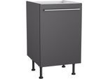 Spülenschrank KOCHSTATION "KS-Bern2", grau (anthrazit, anthrazit), B:50cm H:87cm T:58,4cm, Holzwerkstoff, Schränke, Spülenschrank, Breite 50 cm, 1 Tür