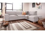 Ecksofa DOMO COLLECTION "Incanto kubische Formensprache, komfortabel, L-Form", grau (taupe), B:260cm H:81cm T:195cm, Sofas, Ecksofa, wahlweise mit Bettfunktion