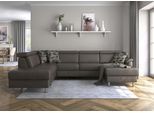 Wohnlandschaft SIT & MORE "Freetown U-Form", braun, B:315cm H:84cm T:216cm, Sofas, Wohnlandschaft, Kopfteilverstellung und Federkern, wahlweise mit Bettfunktion