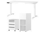 Büromöbel-Set GERMANIA "Mailand", weiß, Schreibtisch Breite 140cm Holzwerkstoff Metall, Holzwerkstoff, Metall, Arbeitsmöbel-Sets, Büromöbel-Set, inkl. Schreibtisch, Rollcontainer und Raumteiler
