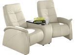 2-Sitzer EXXPO - SOFA FASHION "Tivoli, Kinosofa, bequem", beige (keramik), B:207cm H:109cm T:97cm, NaturLeder;Luxus-Microfaser, »Aqua Clean« (50% Polyester, 35% Polyacryl, 15% Polyamid);Softlux-Kunstleder, Sofas, 2-Sitzer, mit Relaxfunktion, integrierter Tischablage und Stauraumfach