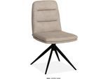 Esszimmerstuhl OMG DESIGN "Giza", sand, schwarz, sand, B:48cm H:88cm T:63cm, Polyester, Stühle, Esszimmerstuhl, Drehstuhl mit auto-return, pflegeleichter Bezug