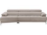 Ecksofa EGOITALIANO "Soul, extravagantes Designsofa, Megasofa, super bequem, tolle Details", grau (stone), B:246cm H:99cm T:140cm, Leder »BULL« (echtes Rindsleder). Geschliffenes, pigmentiertes und behandeltes Rindsleder mit einer Dicke von 1, 3-1, 5 mm. Dieses Leder zeigt eine ziemlich weiche Hand mit einem halb undurchsichtigen Aussehen. Es handelt sich um ein geschütztes Leder. Eine leichte Dec