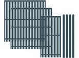 Dichtzaun KIEHN-HOLZ, grau (anthrazit), H:188cm, Holzwerkstoff, Zaunelemente, Dichtzaun, 7-teiliges Set, aus nordischer Fichte
