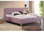 Polsterbett MAINTAL "Mison", lila (flieder, buche hell geölt), B:113cm H:102cm L:207cm, Struktur fein (100% Polyester), Betten, Polsterbett, mit oder ohne Matratze Bonell-, Kaltschaum-, Taschenfederkern Matratze