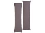 Kissenbezüge OTTO HOME "Cremona3 Kissenbezug für Seitenschläferkissen, OEKO-TEX zertifiziert", grau (anthrazit), B:140cm L:40cm, Jersey, Obermaterial: 100% Baumwolle, Kissenbezüge, Kissenbezüge