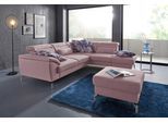 Ecksofa SIT & MORE "Percy L-Form", rosa (altrosa), B:270cm H:80cm T:235cm, Sofas, Ecksofa, 15 cm Fußhöhe, Sitztiefenverstellung, wahlweise in 2 Fußfarben