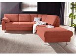Ecksofa SIT & MORE "Belfort L-Form", orange (terrakotta), B:243cm H:88cm T:218cm, Flachgewebe (100% Polyester);Luxus-Microfaser ALTARA NUBUCK (100% Polyester);Luxus-Microfaser (90% Polyester, 10% Polyamid), Sofas, Ecksofa, wahlweise mit Vorziehsitz und Bettkasten