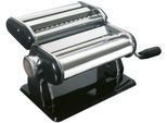 Nudelmaschine GEFU "PASTA PERFETTA NERO", silber (silberfarben, schwarz), B:19,8cm H:14,4cm T:19,9cm, Nudelmaschinen, Nudelmaschine, frische Pasta leicht gemacht, intuitive Bedienung, Edelstahl