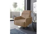 Drehsessel SIT & MORE "Gizeh", braun (machiato), B:78cm H:86cm T:100cm, Sessel, Drehsessel, inklusive Kopfteilverstellung, mit Federkern