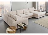 Wohnlandschaft HOME AFFAIRE "Bloomfield, Mega Polsterecke, Breite 390cm, viel Platz, U-Form", beige, B:390cm H:84cm T:209cm, 92% Polyester 8% Nylon, Sofas, Wohnlandschaft, In verschiedenen Größen bestellbar