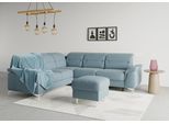 Ecksofa SIT & MORE "Sinatra L-Form", blau (hellblau), B:251cm H:85cm T:231cm, 90% Polyester, 10% Polyamid, Sofas, Ecksofa, optional mit Kopfteilverstellung und Armteilfunktion