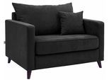 Loveseat HOME AFFAIRE "Renesse", schwarz, B:112cm H:74cm T:90cm, Luxus-Microfaser ALTARA NUBUCK (100% Polyester);Samtvelours 100% Polyester, Sessel, Loveseat, lose Kissen, Keder an Sitzkissen