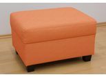 Hocker DOMO COLLECTION "Norma", orange (terrakotta), B:70cm H:42cm T:55cm, Mosel Struktur (100% Polyester);Kunstleder SOFTLUX;Microfaser-PRIMABELLE (100% Polyester);NaturLEDER in Sitz und Rücken. Korpus in passendem Kunstleder SOFTLUX bezogen;Struktur (90% Polyester, 10% Polyacryl), Hocker, Hocker