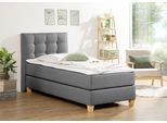 Boxspringbett HOME AFFAIRE "Moulay", grau, B:104cm L:211cm, Komplettbetten, Boxspringbett, inkl. Topper, in 3 Härtegraden, TFK auch in Härtegrad 4