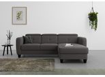 Ecksofa SIT & MORE "Belluci L-Form", grau (fango), B:247cm H:85cm T:170cm, Sofas, Ecksofa, inklusive Federkern, wahlweise mit Bettfunktion und Bettkasten