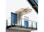 Balkonschirm SCHNEIDER SCHIRME "Salerno mezza", beige (natur), Obermaterial: 100% Polyester, Standschirme, Balkonschirm, mit Schutzhülle, ohne Schirmständer