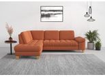 Ecksofa SIT & MORE "Westham L-Form", orange (terra), B:261cm H:88cm T:179cm, 90% Polyester 10%Polyamid, Sofas, Ecksofa, mit Ottomane, mit oder ohne Bettfunktion, Bettkasten, Verstellung