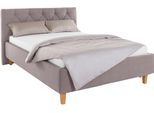 Polsterbett HOME AFFAIRE "Sunley 100", grau (hellgrau), B:163cm L:210cm, Struktur (100% Polyester);Strukturstoff (100% Polyester), Betten, Polsterbett, Kreuzsteppung, Kopfteilhöhe 102 cm, ohne oder mit Matratze/Lattenrost