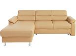 Ecksofa SIT & MORE "Top Ascara L-Form", braun (cappuccino), B:251cm H:85cm T:165cm, NaturLeder;Luxus-Microfaser (100% Polyester), Sofas, Ecksofa, inklusive Boxspring/Federkern-Polsterung, komfortablem Federkern